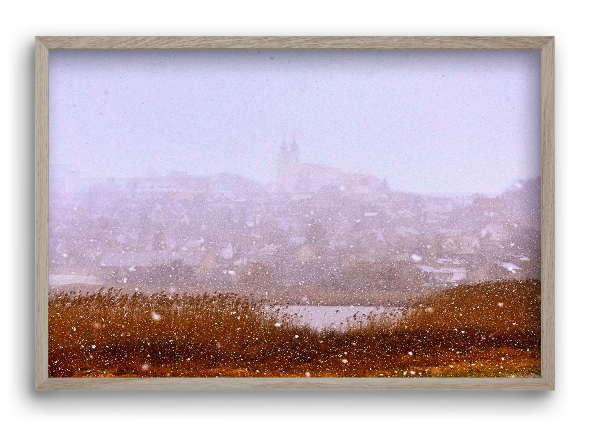 Tihany winter, 60x40 cm (60x40 cm), Tölgy keret