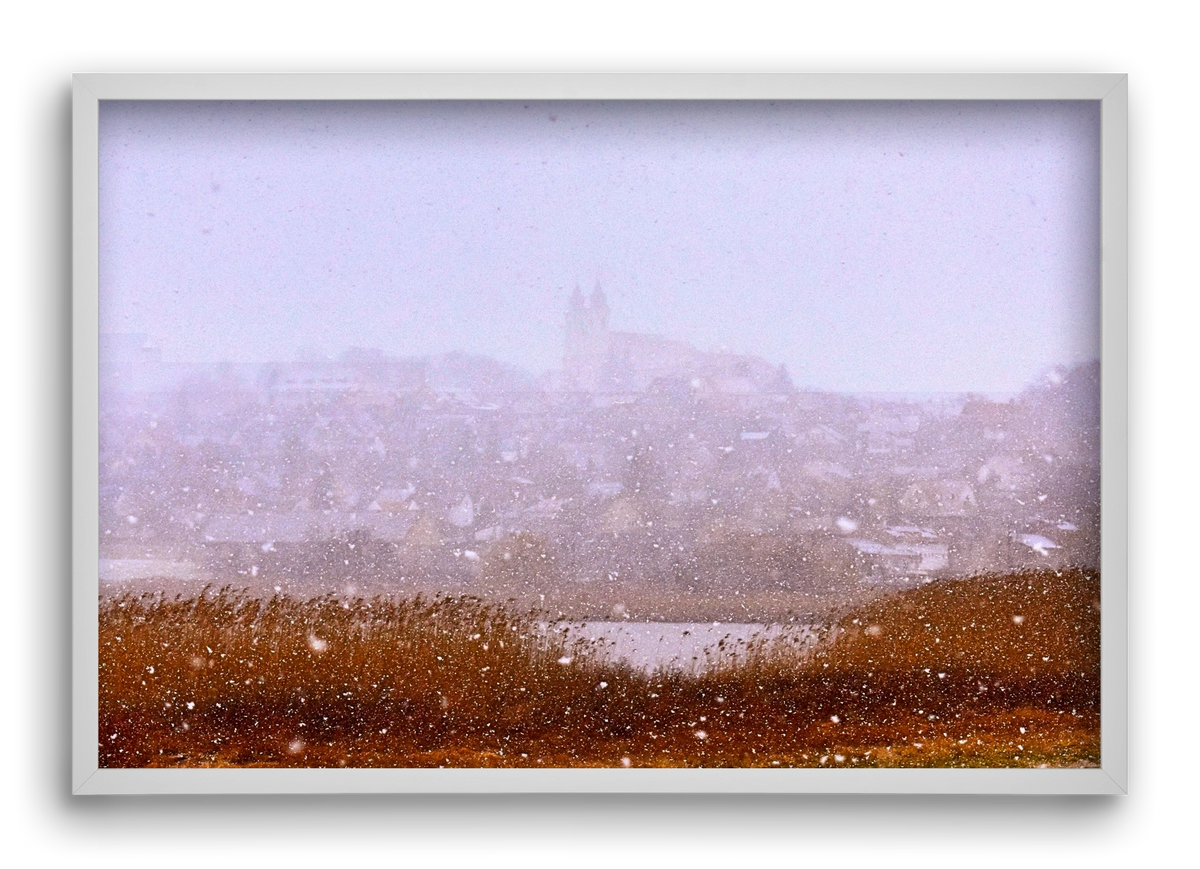 Tihany winter, 60x40 cm (60x40 cm), Fehér keret