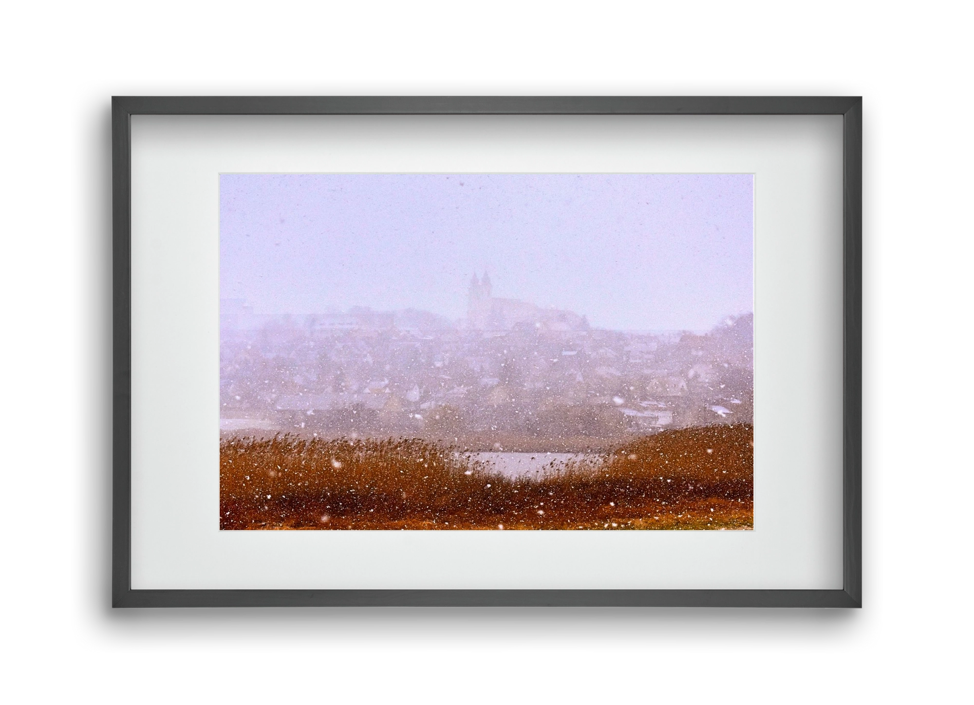 Tihany winter, 45x30 cm (30x20 cm), Fekete keret, paszpartuval