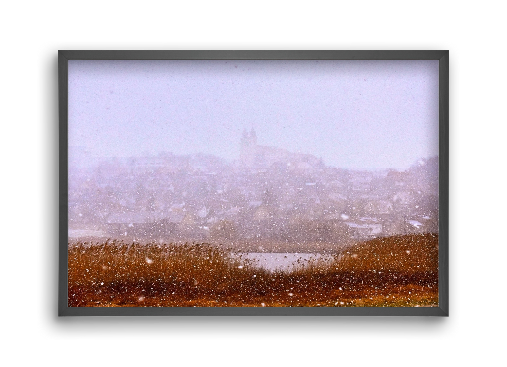 Tihany winter, 45x30 cm (45x30 cm), Fekete keret