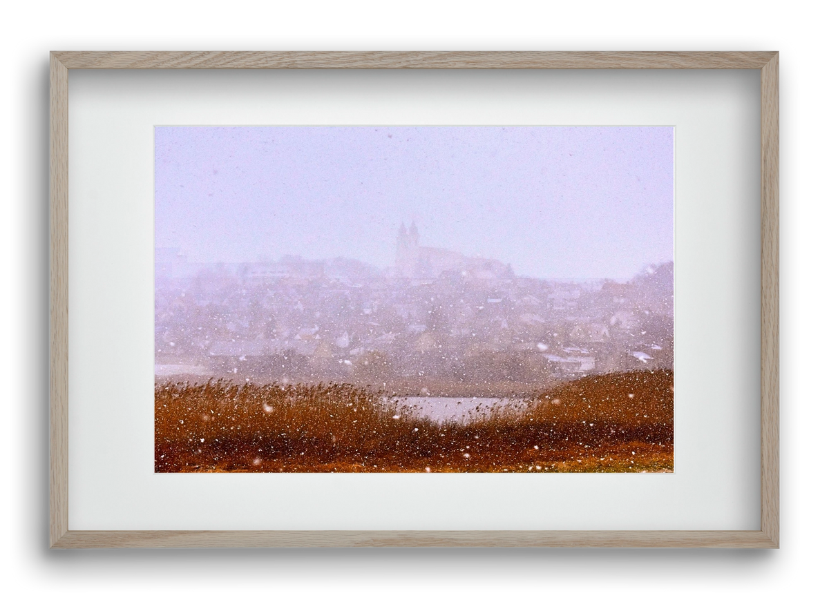 Tihany winter, 60x40 cm (45x30 cm), Tölgy keret, paszpartuval