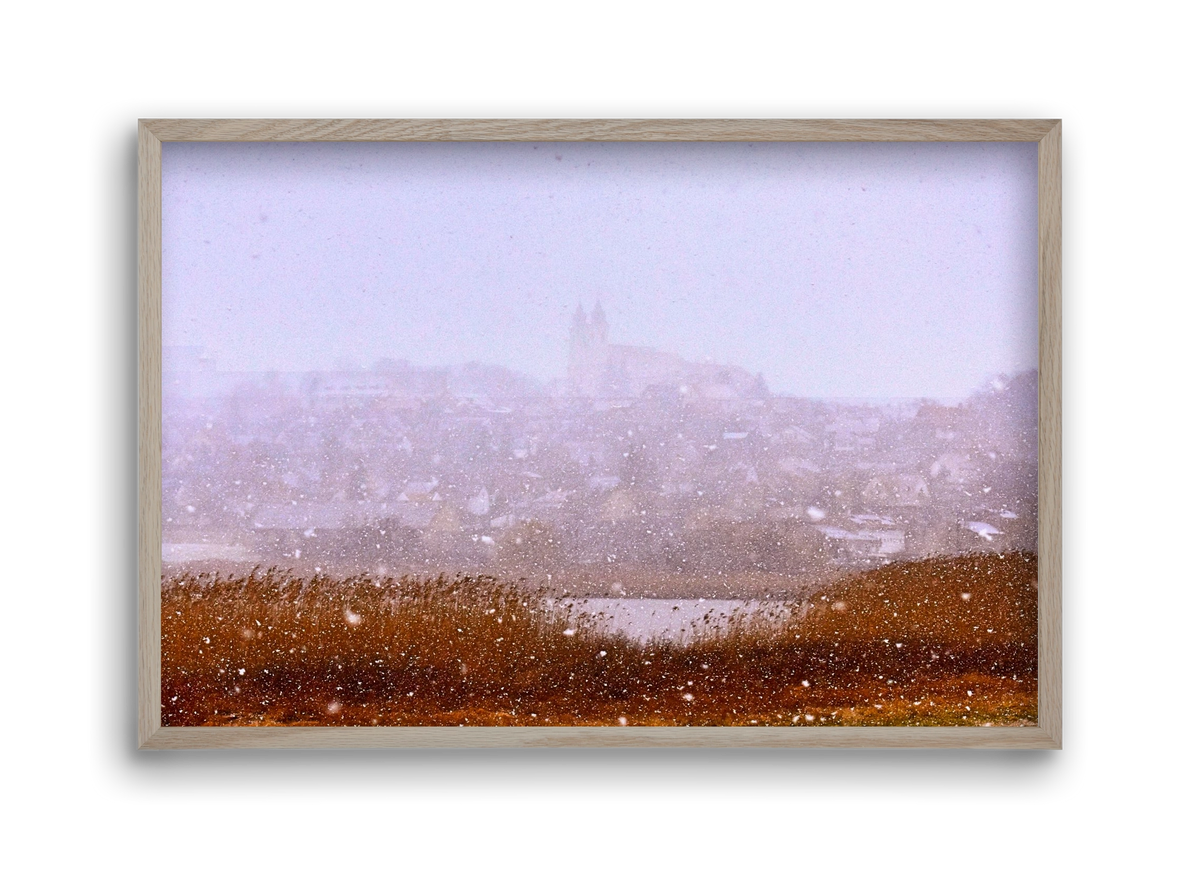 Tihany winter, 45x30 cm (45x30 cm), Tölgy keret