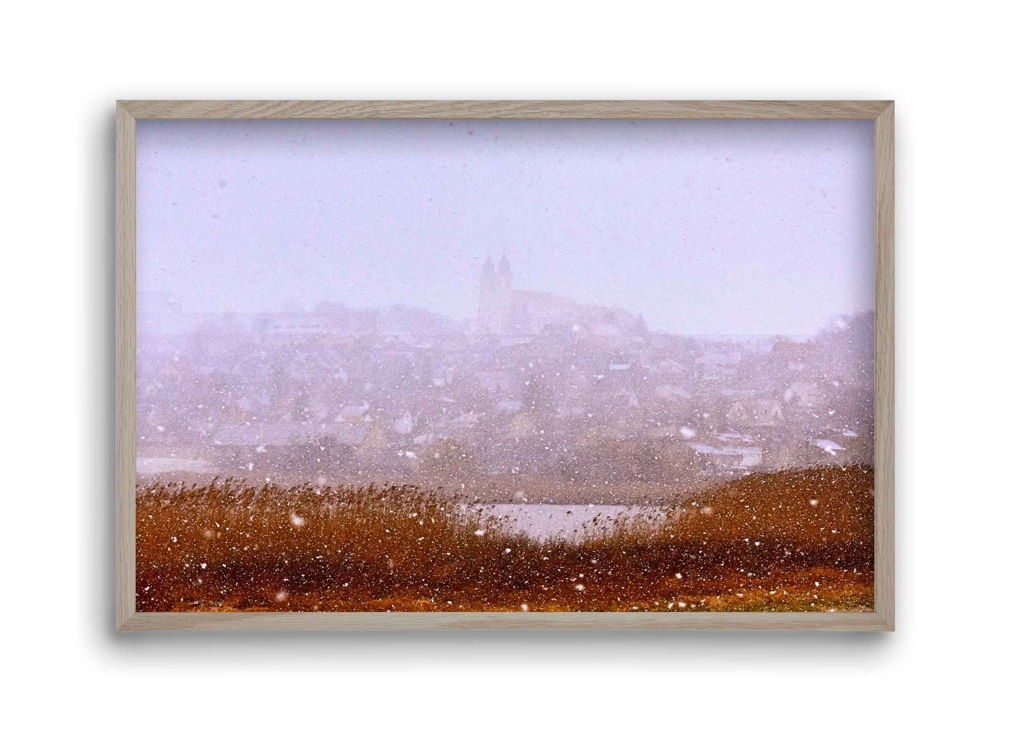 Tihany winter, 45x30 cm (45x30 cm), Tölgy keret