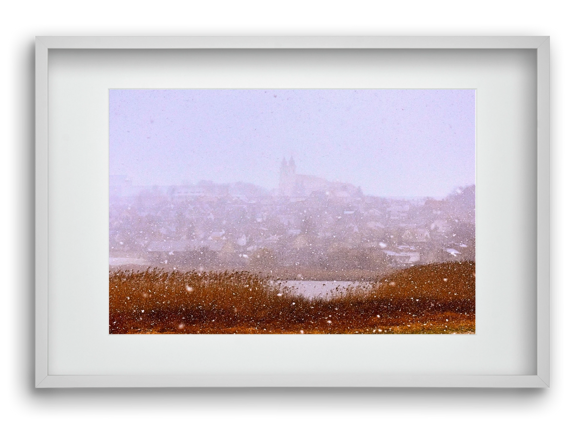 Tihany winter, 60x40 cm (45x30 cm), Fehér keret, paszpartuval