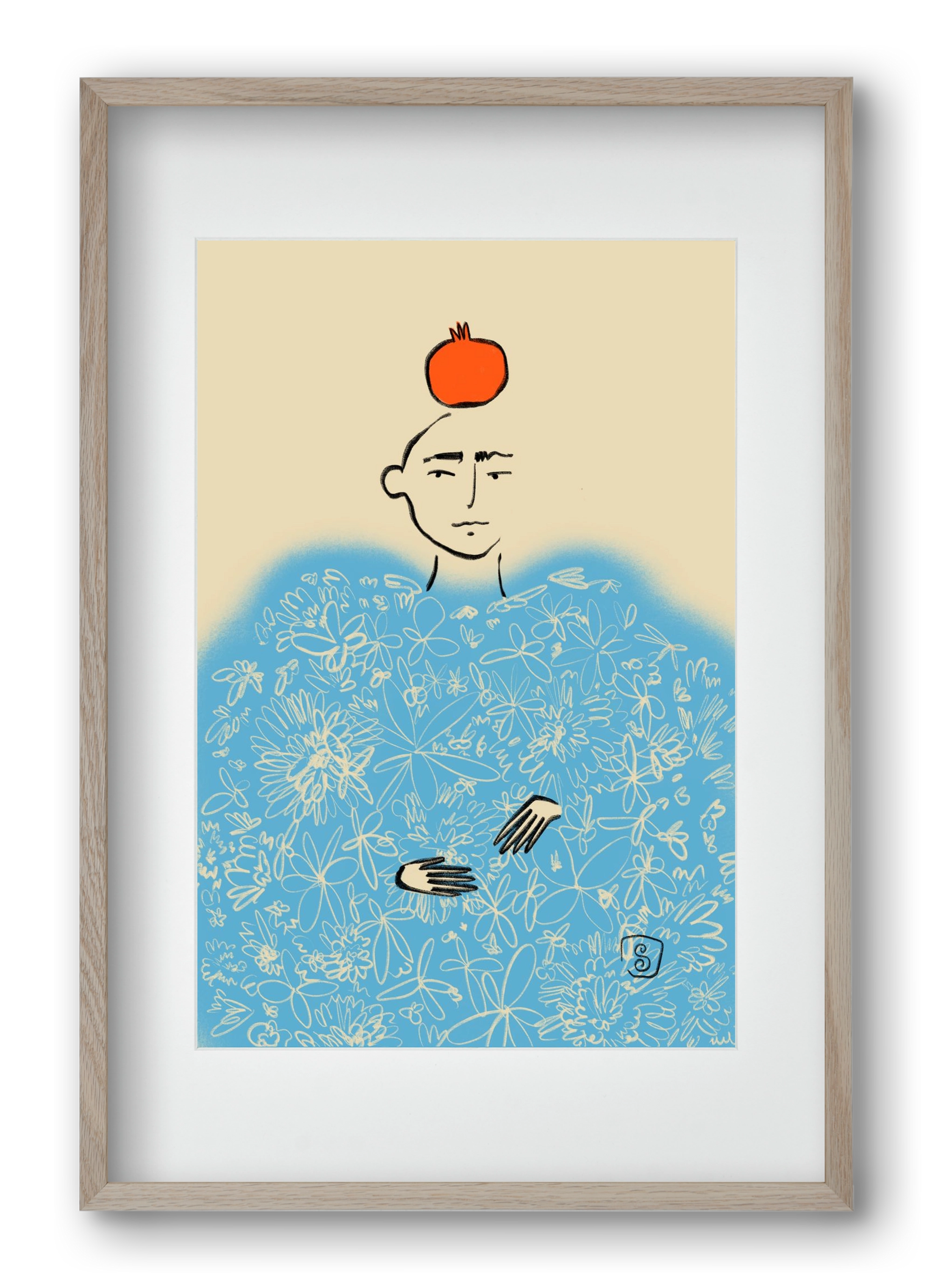 QUEEN OF WISDOM, 40x60 cm (30x45 cm), Tölgy keret, paszpartuval