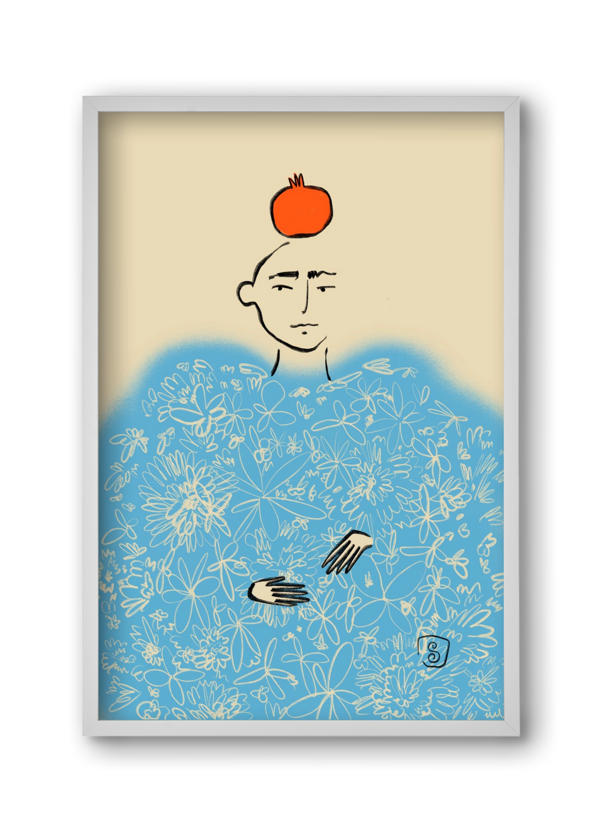 QUEEN OF WISDOM, 30x45 cm (30x45 cm), Fehér keret