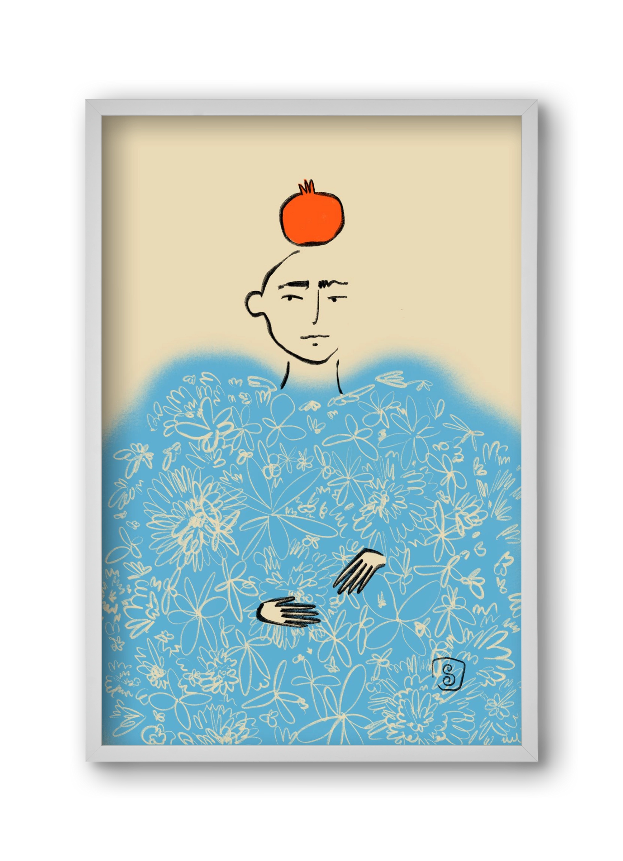 QUEEN OF WISDOM, 30x45 cm (30x45 cm), Fehér keret