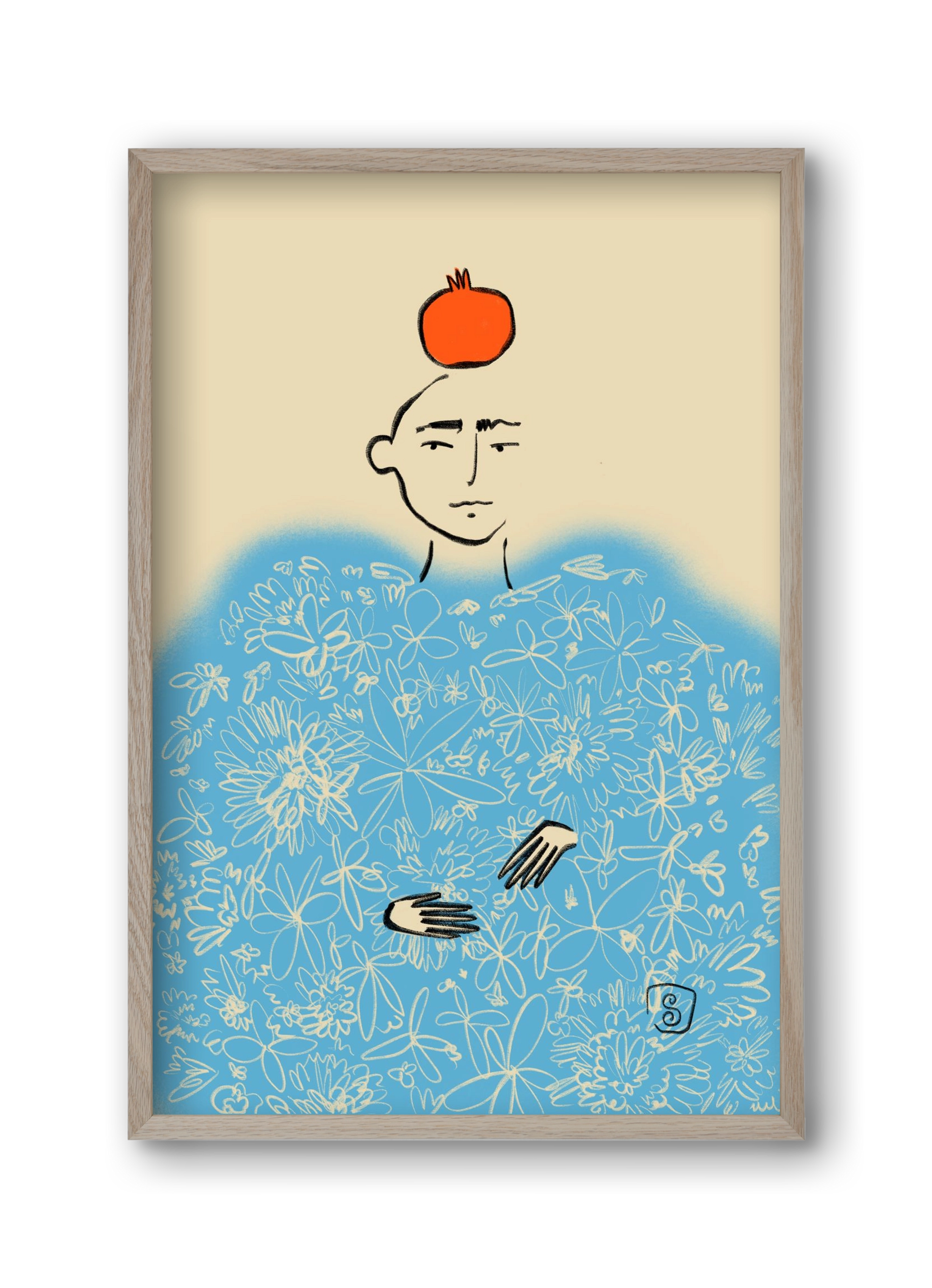 QUEEN OF WISDOM, 30x45 cm (30x45 cm), Tölgy keret