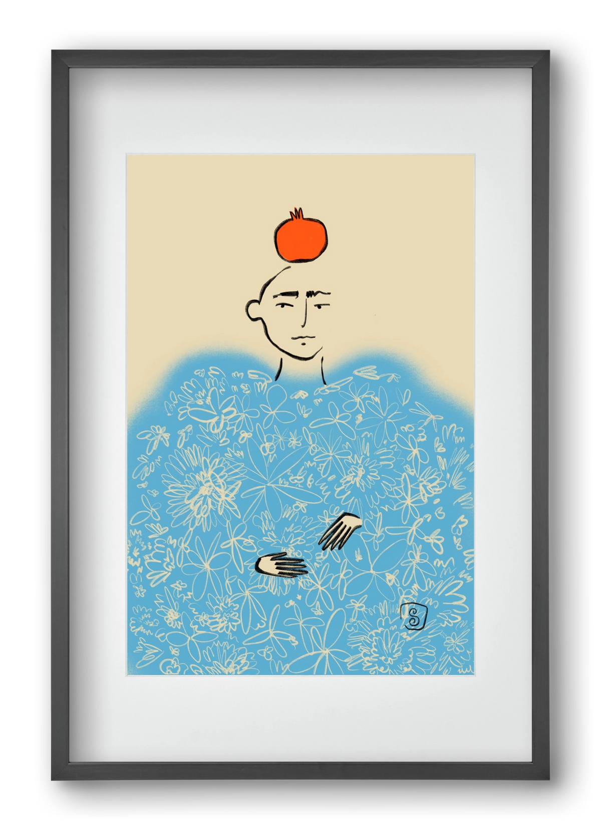 QUEEN OF WISDOM, 40x60 cm (30x45 cm), Fekete keret, paszpartuval