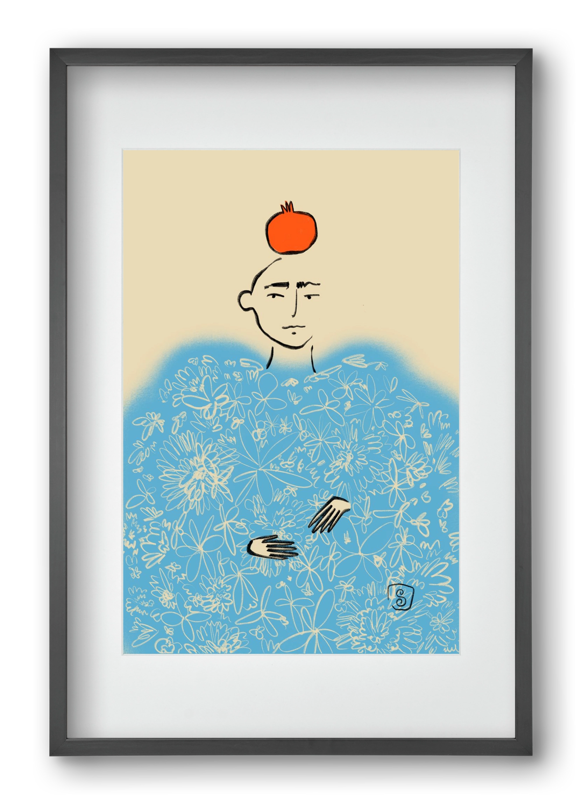 QUEEN OF WISDOM, 40x60 cm (30x45 cm), Fekete keret, paszpartuval