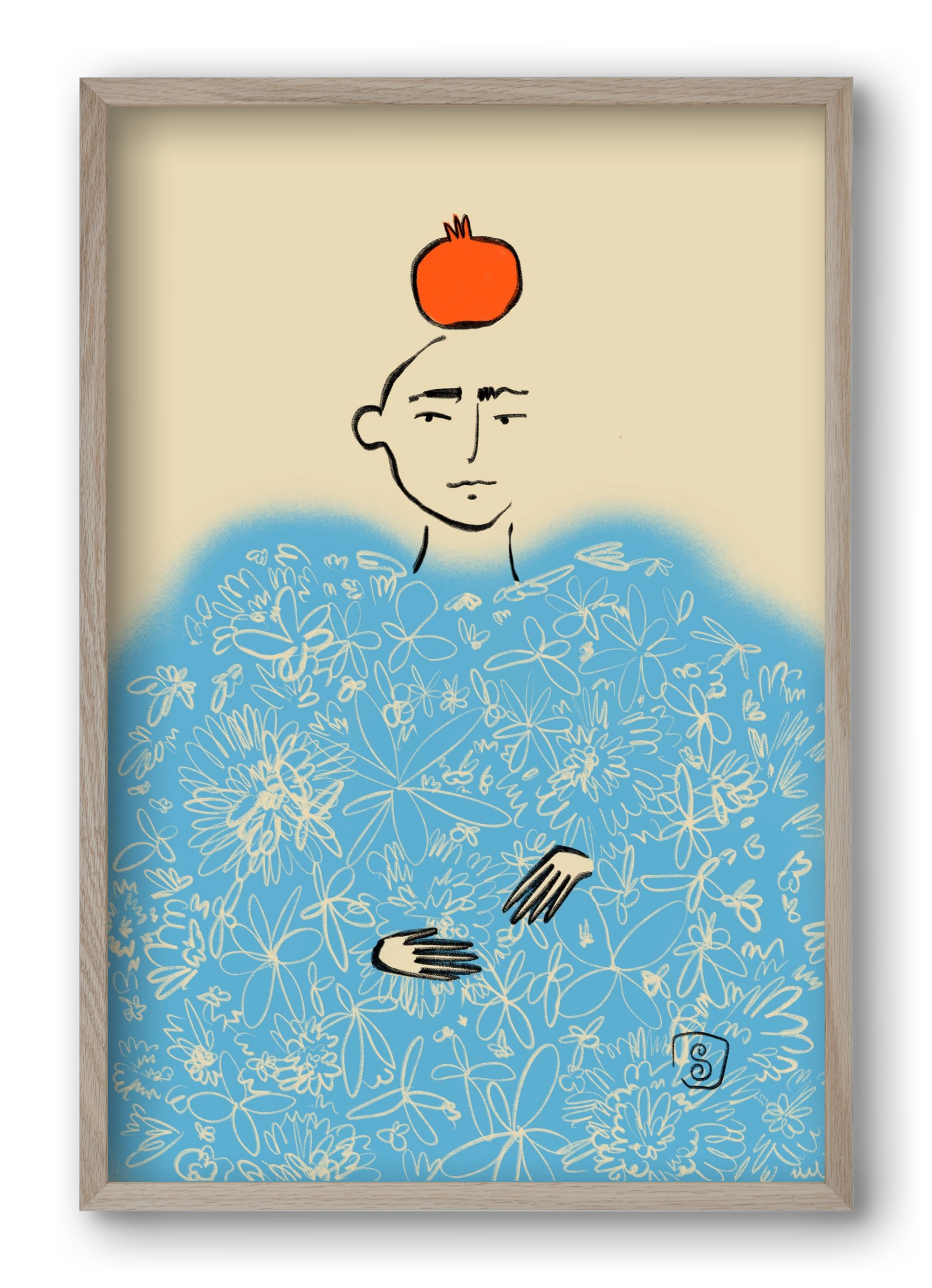 QUEEN OF WISDOM, 40x60 cm (40x60 cm), Tölgy keret