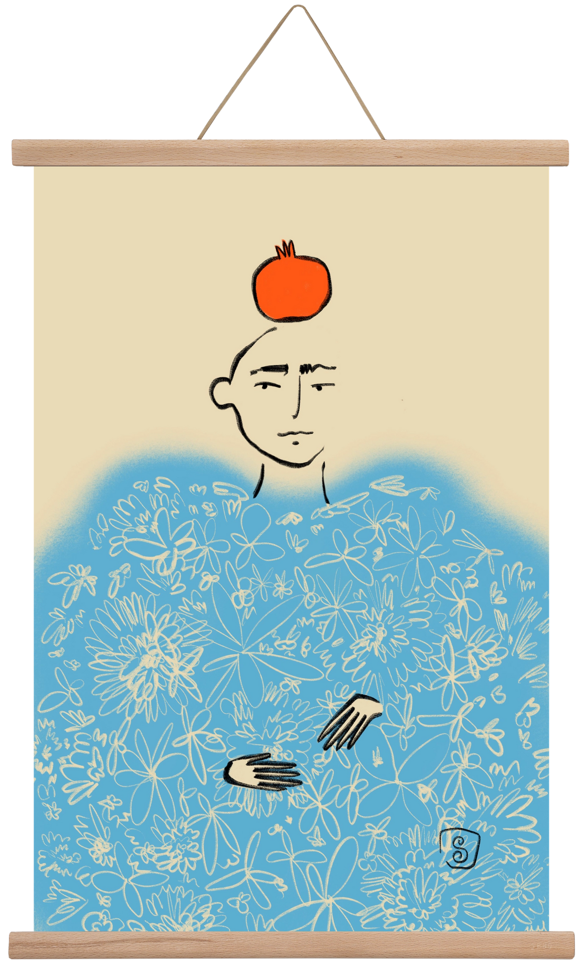 QUEEN OF WISDOM, 40x60 cm (40x60 cm), Tölgy akasztó