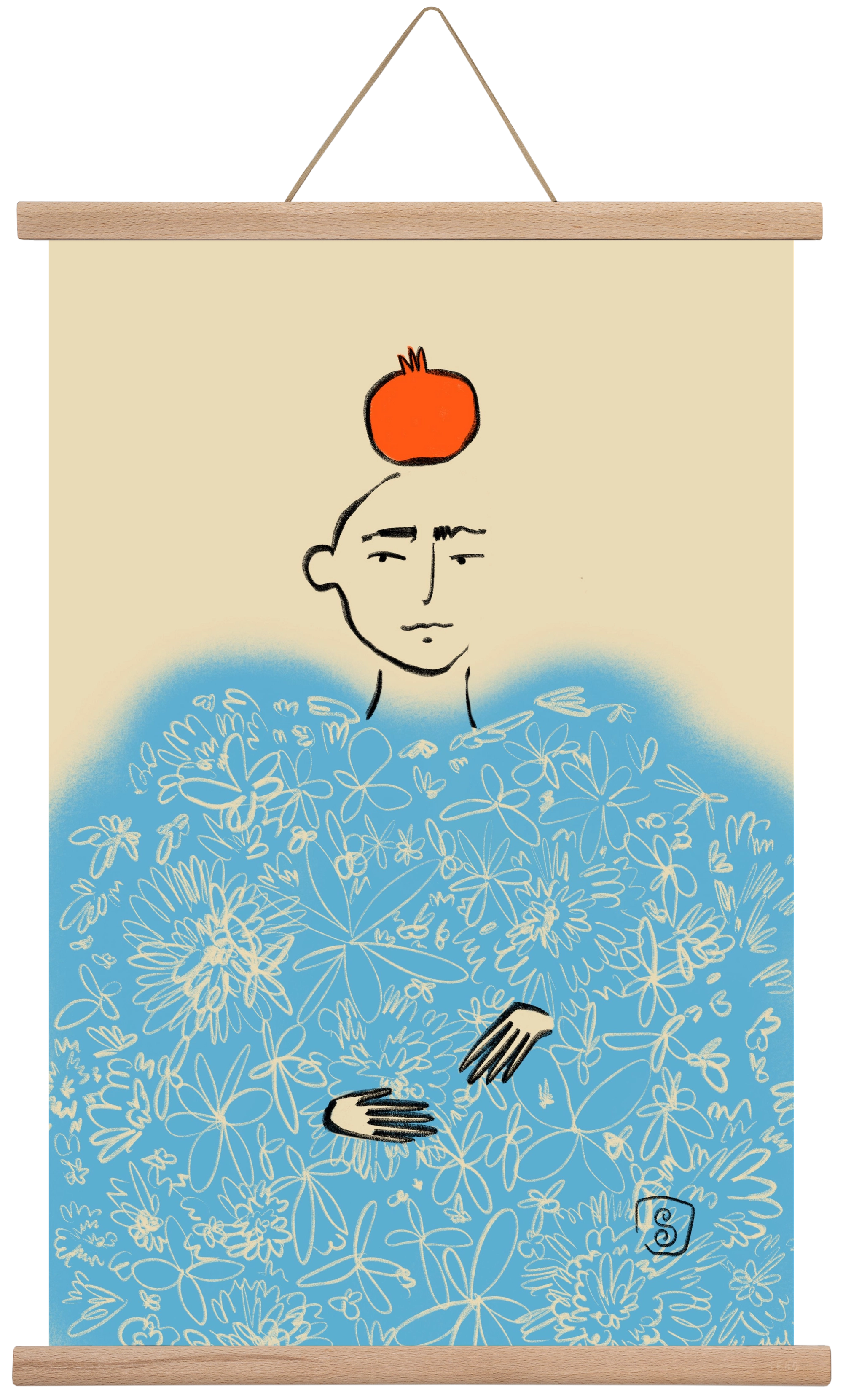 QUEEN OF WISDOM, 40x60 cm (40x60 cm), Tölgy akasztó