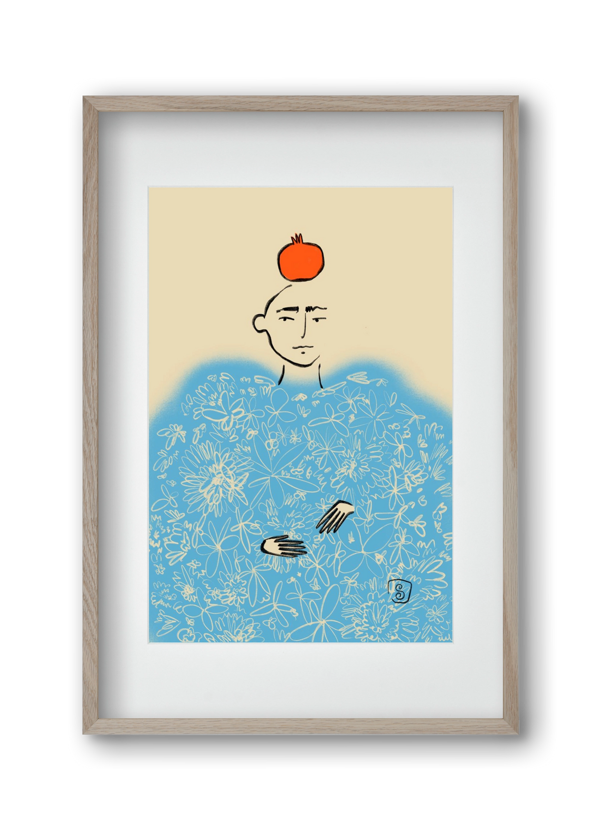 QUEEN OF WISDOM, 30x45 cm (20x30 cm), Tölgy keret, paszpartuval