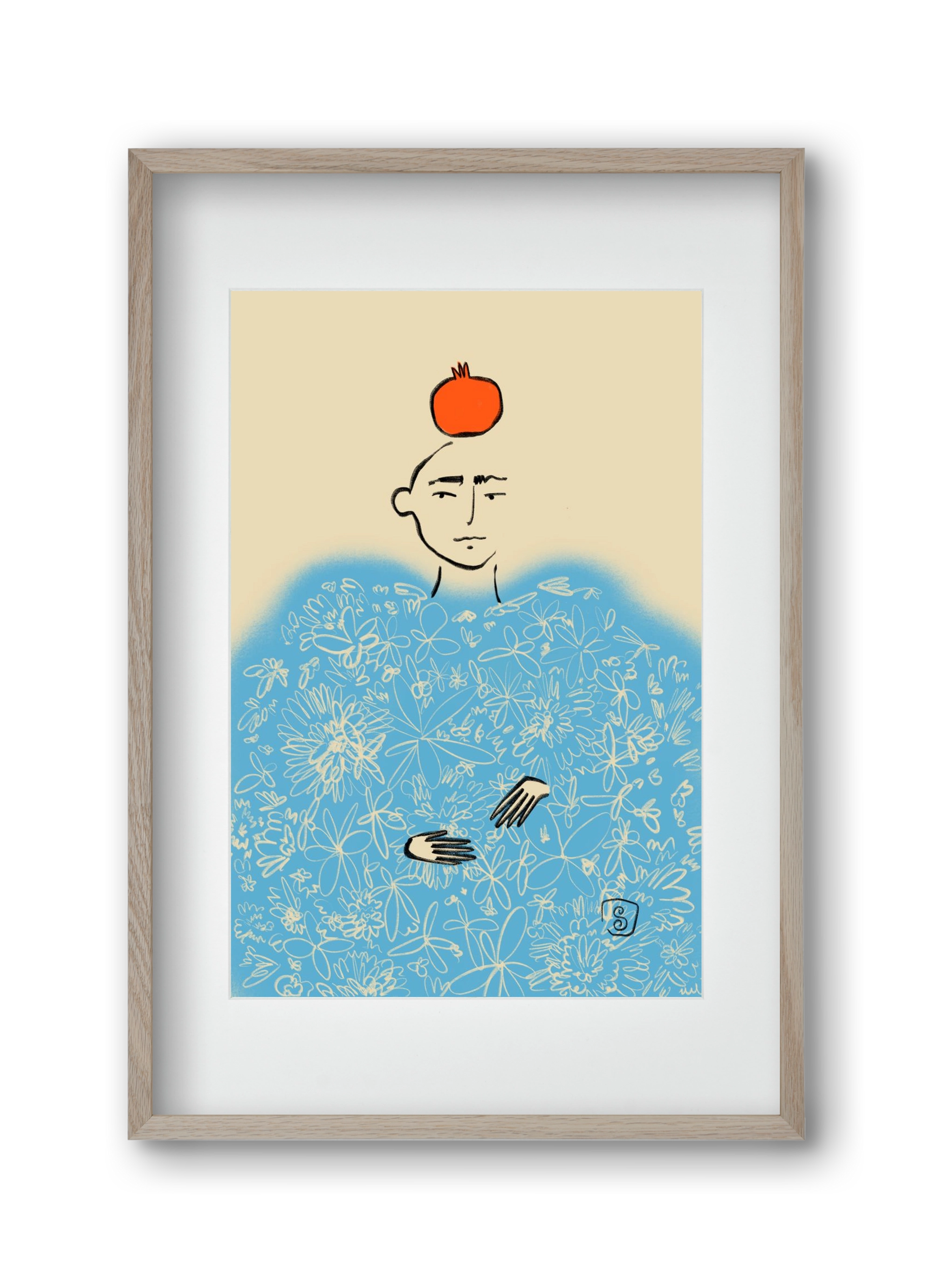 QUEEN OF WISDOM, 30x45 cm (20x30 cm), Tölgy keret, paszpartuval