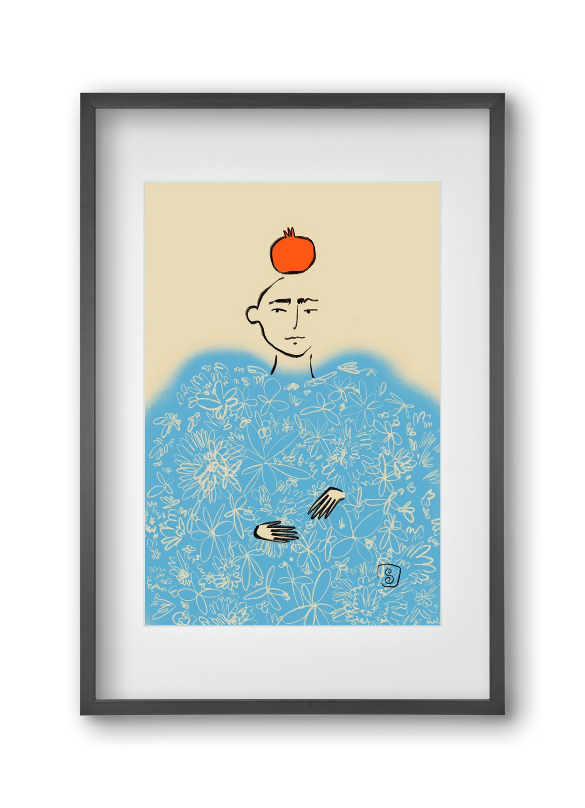 QUEEN OF WISDOM, 30x45 cm (20x30 cm), Fekete keret, paszpartuval