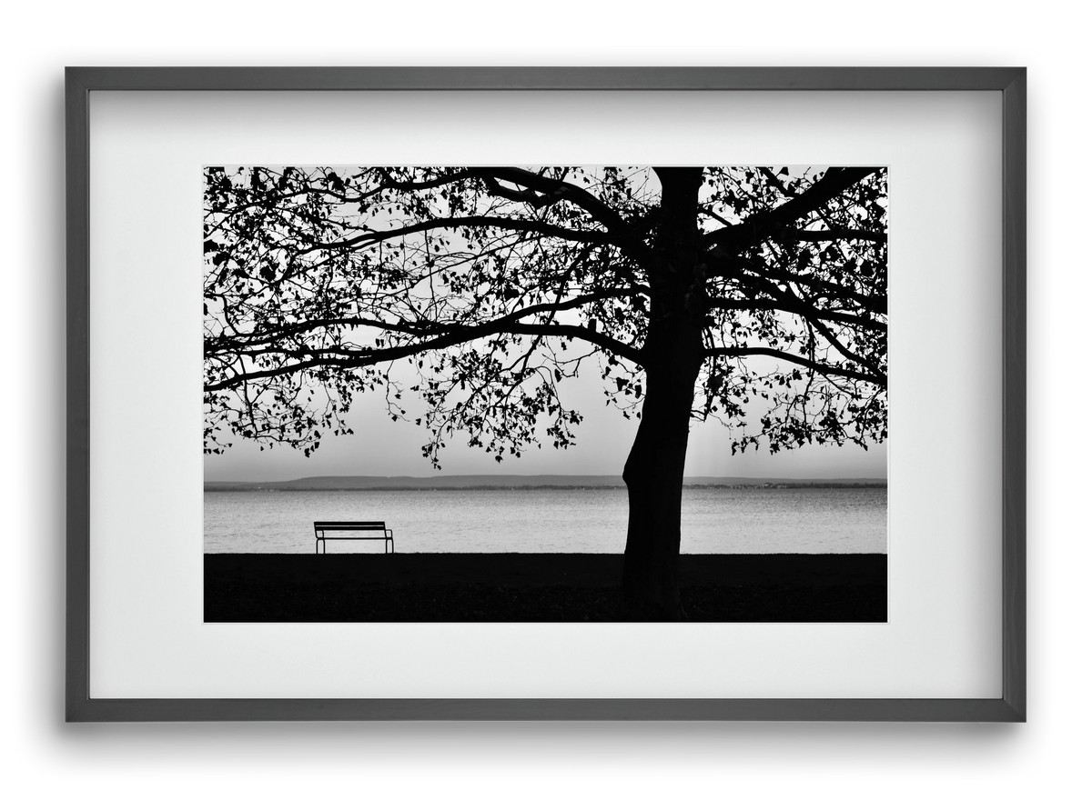 Badacsony part, 60x40 cm (45x30 cm), Fekete keret, paszpartuval