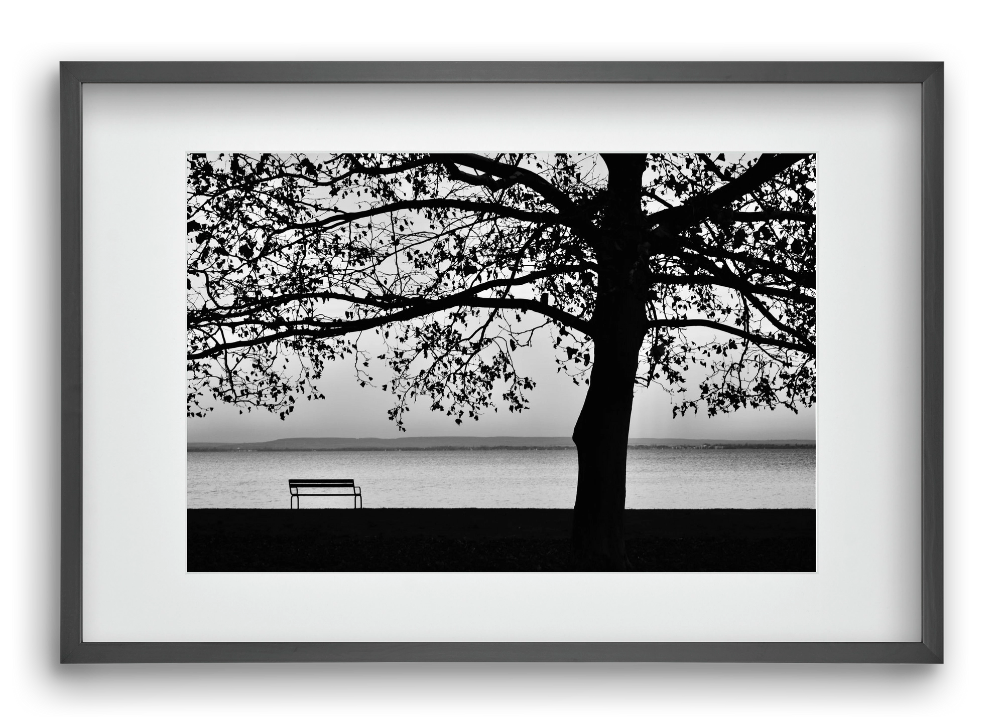 Badacsony part, 60x40 cm (45x30 cm), Fekete keret, paszpartuval