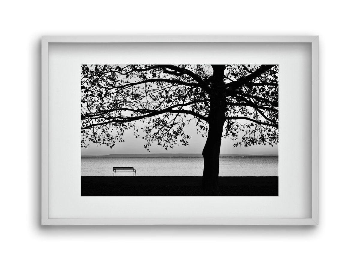 Badacsony part, 45x30 cm (30x20 cm), Fehér keret, paszpartuval