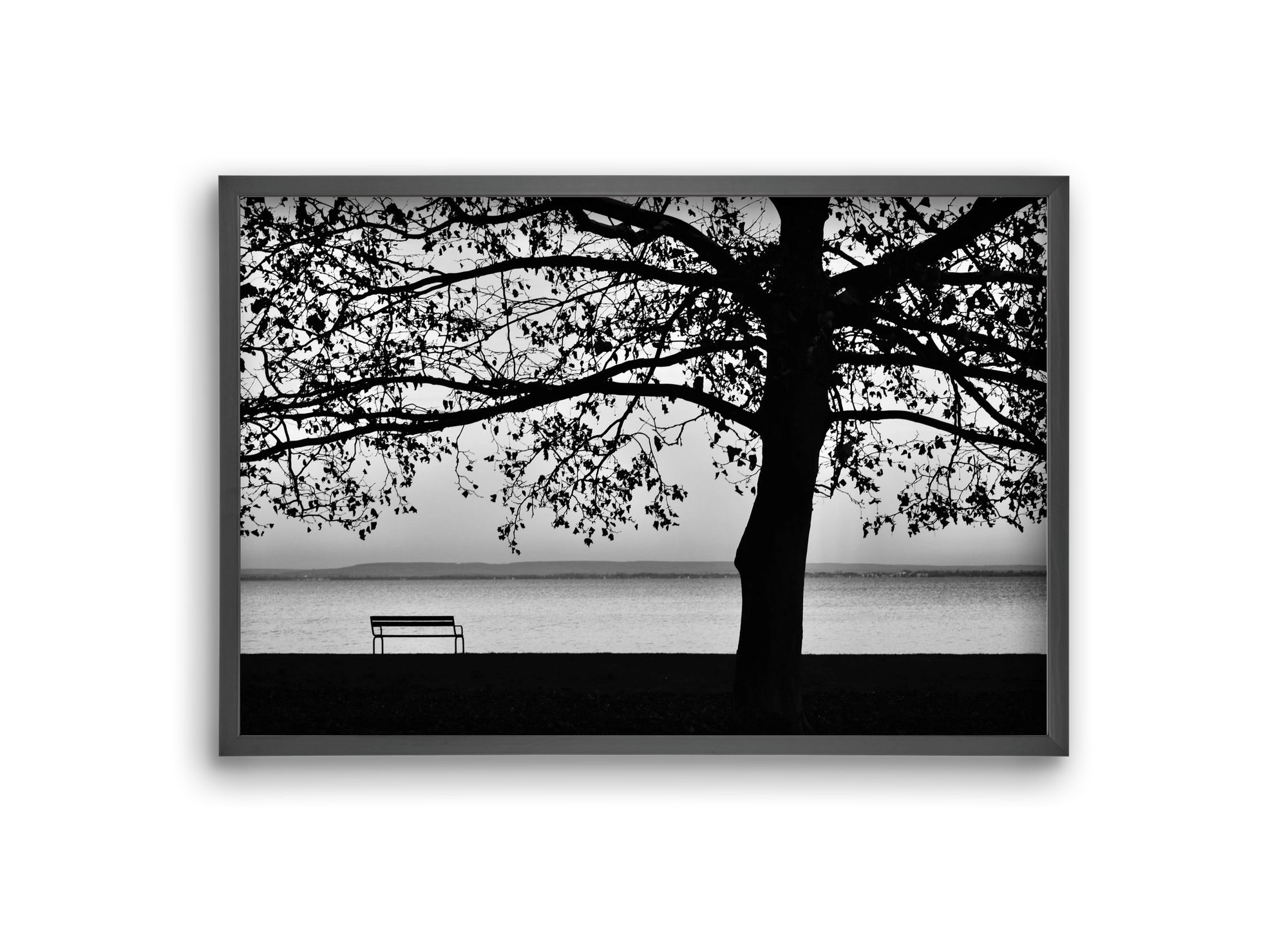 Badacsony part, 30x20 cm (30x20 cm), Fekete keret