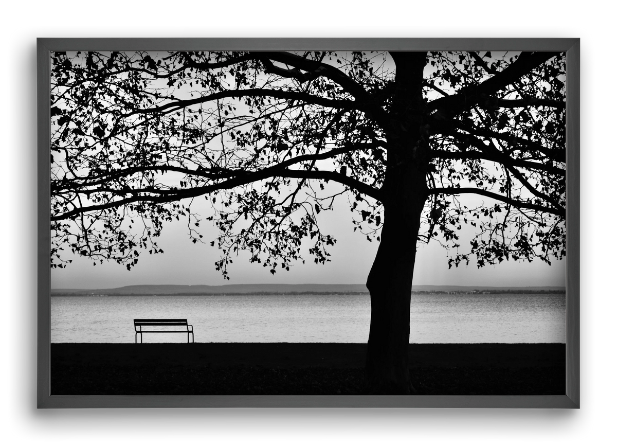 Badacsony part, 60x40 cm (60x40 cm), Fekete keret