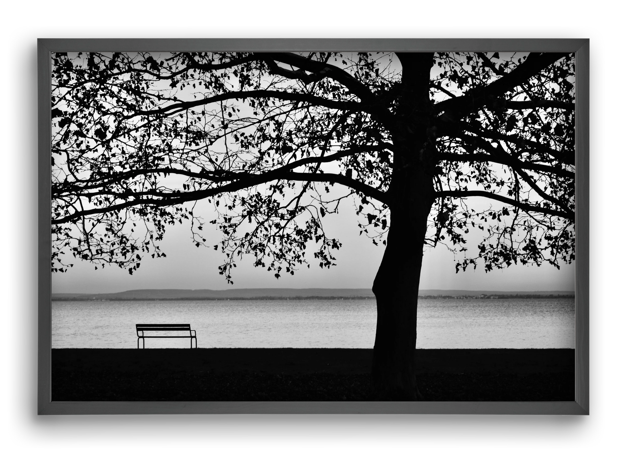 Badacsony part, 60x40 cm (60x40 cm), Fekete keret