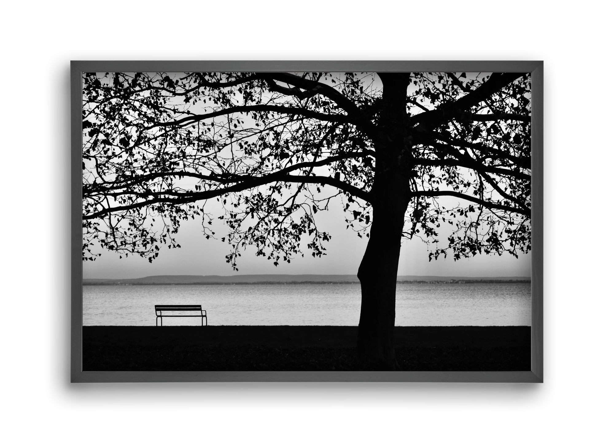 Badacsony part, 45x30 cm (45x30 cm), Fekete keret