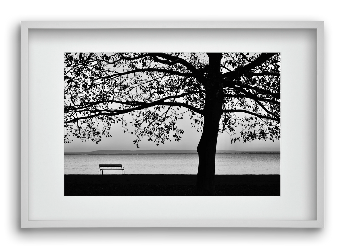 Badacsony part, 60x40 cm (45x30 cm), Fehér keret, paszpartuval