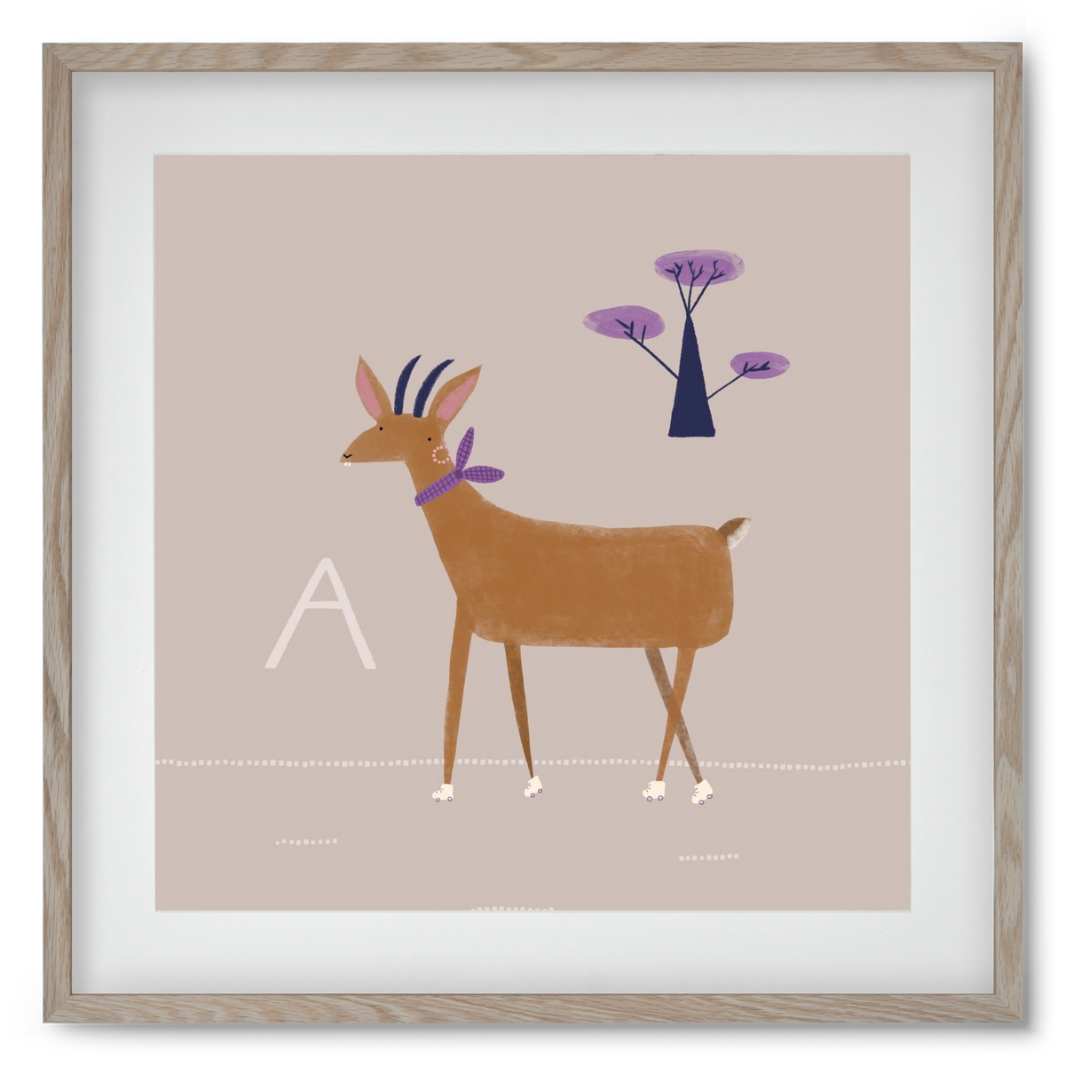 A, mint Antilop, 50x50 cm (40x40 cm), Tölgy keret, paszpartuval