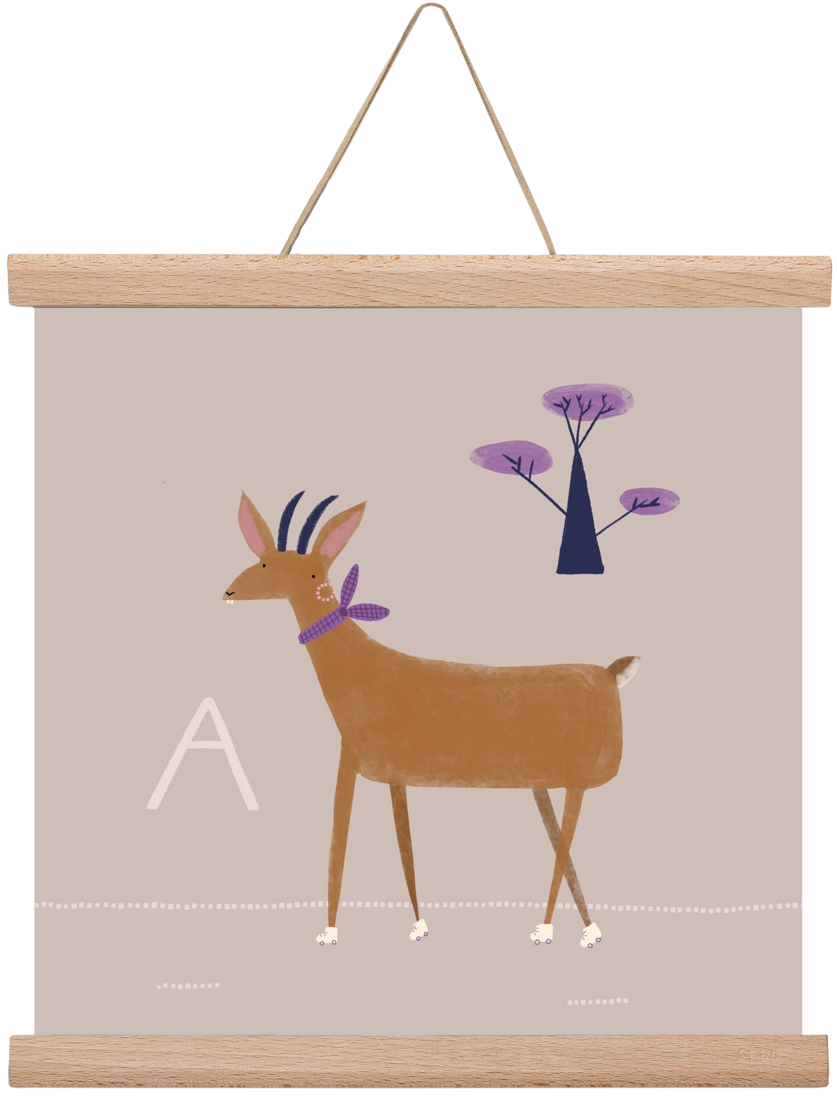 A, mint Antilop, 30x30 cm (30x30 cm), Tölgy akasztó