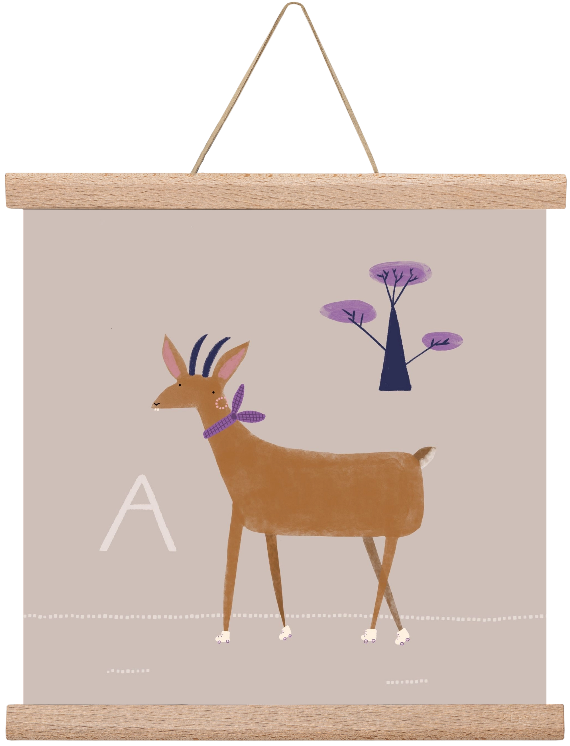 A, mint Antilop, 30x30 cm (30x30 cm), Tölgy akasztó