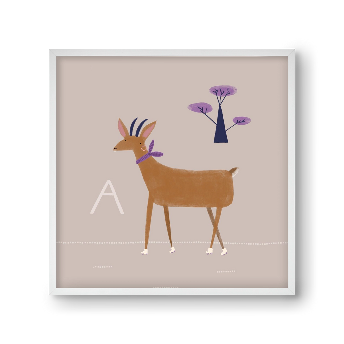 A, mint Antilop, 30x30 cm (30x30 cm), Fehér keret