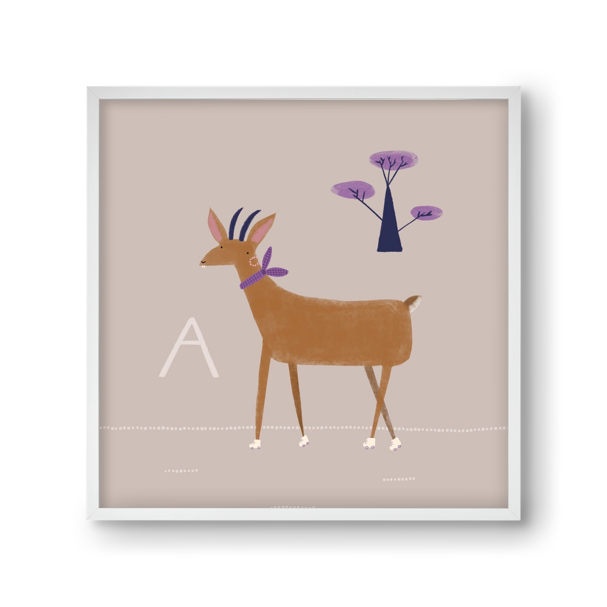 A, mint Antilop, 30x30 cm (30x30 cm), Fehér keret