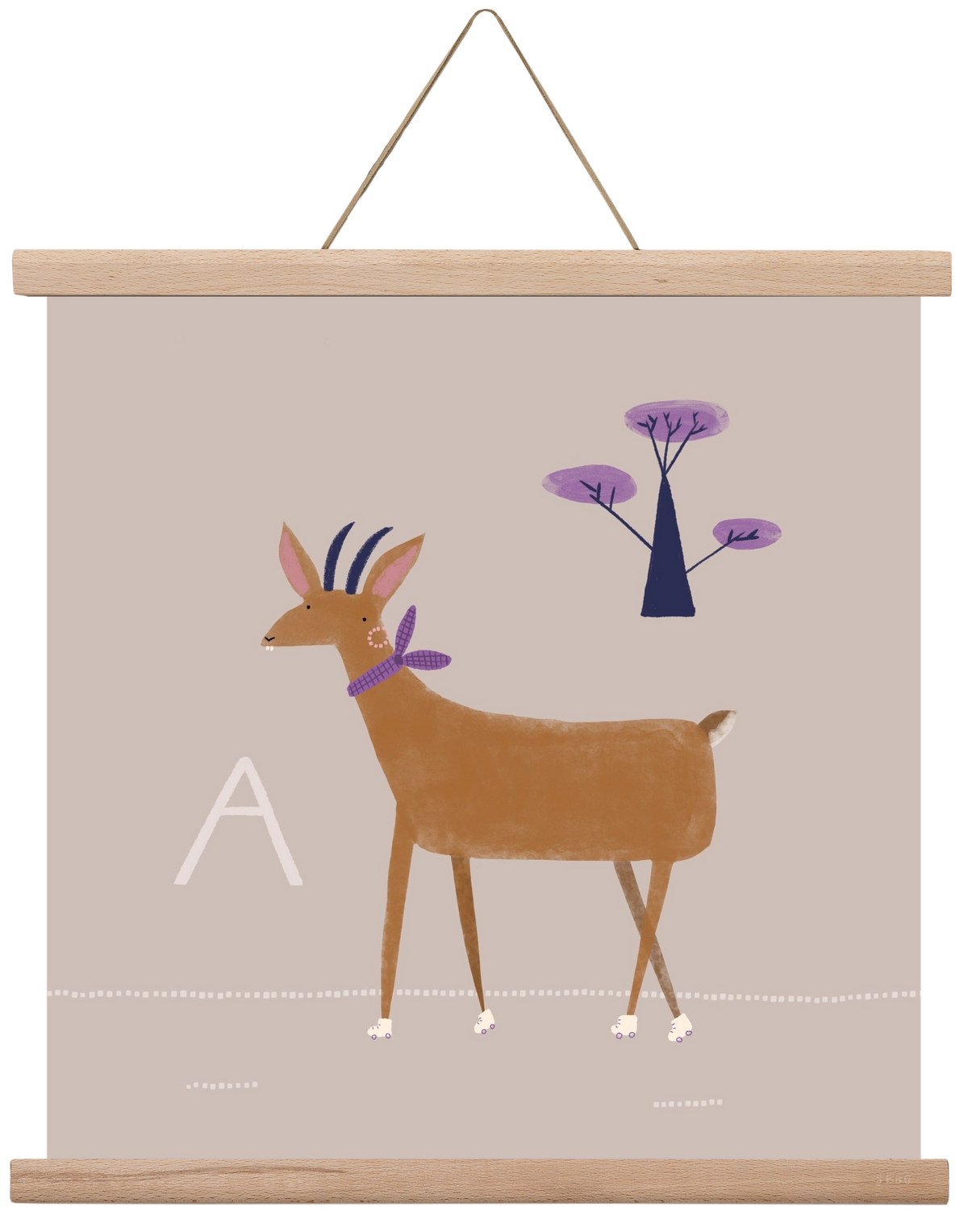 A, mint Antilop, 40x40 cm (40x40 cm), Tölgy akasztó