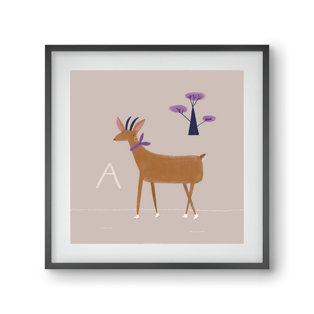 A, mint Antilop, 30x30 cm (20x20 cm), Fekete keret, paszpartuval