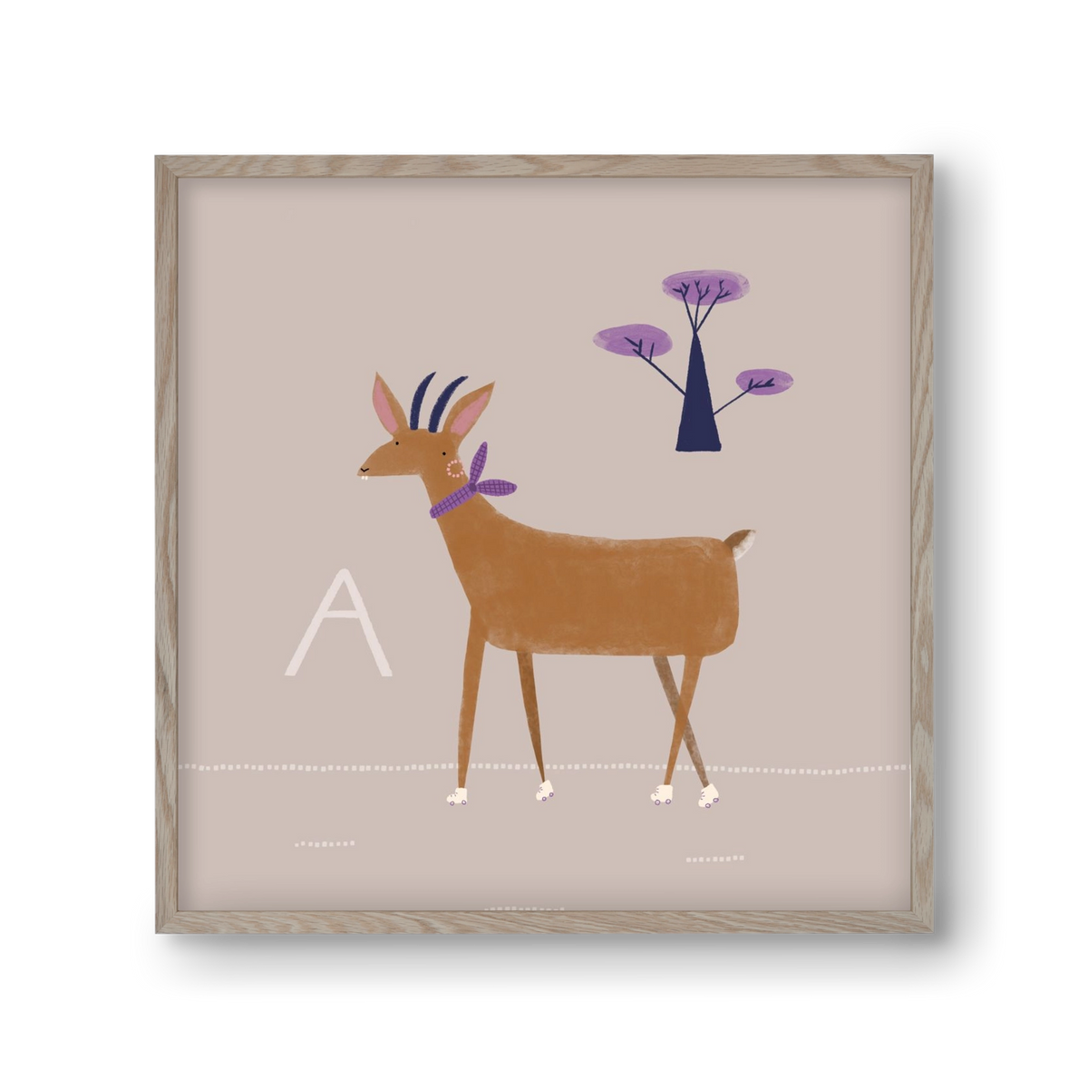 A, mint Antilop, 30x30 cm (30x30 cm), Tölgy keret