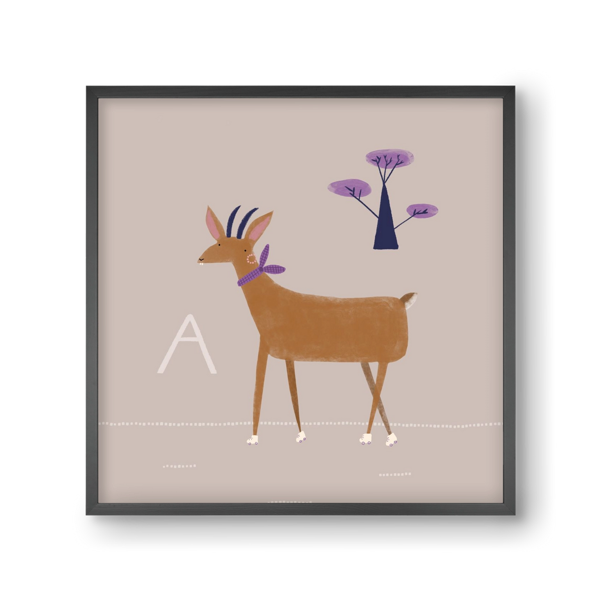 A, mint Antilop, 30x30 cm (30x30 cm), Fekete keret