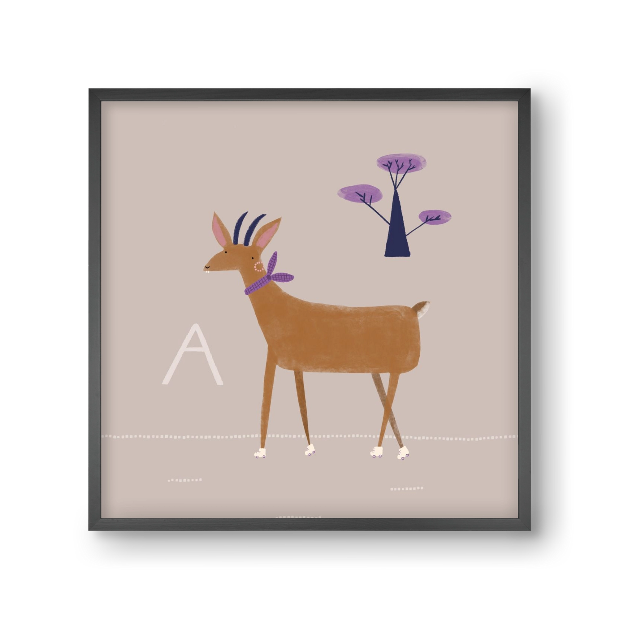 A, mint Antilop, 30x30 cm (30x30 cm), Fekete keret