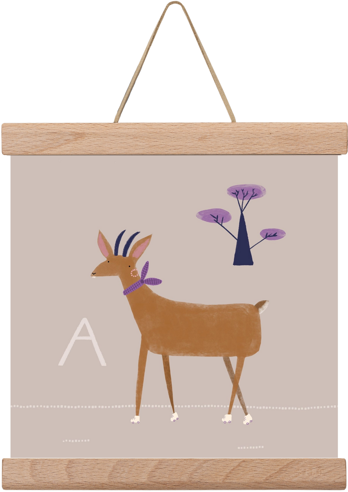 A, mint Antilop, 20x20 cm (20x20 cm), Tölgy akasztó