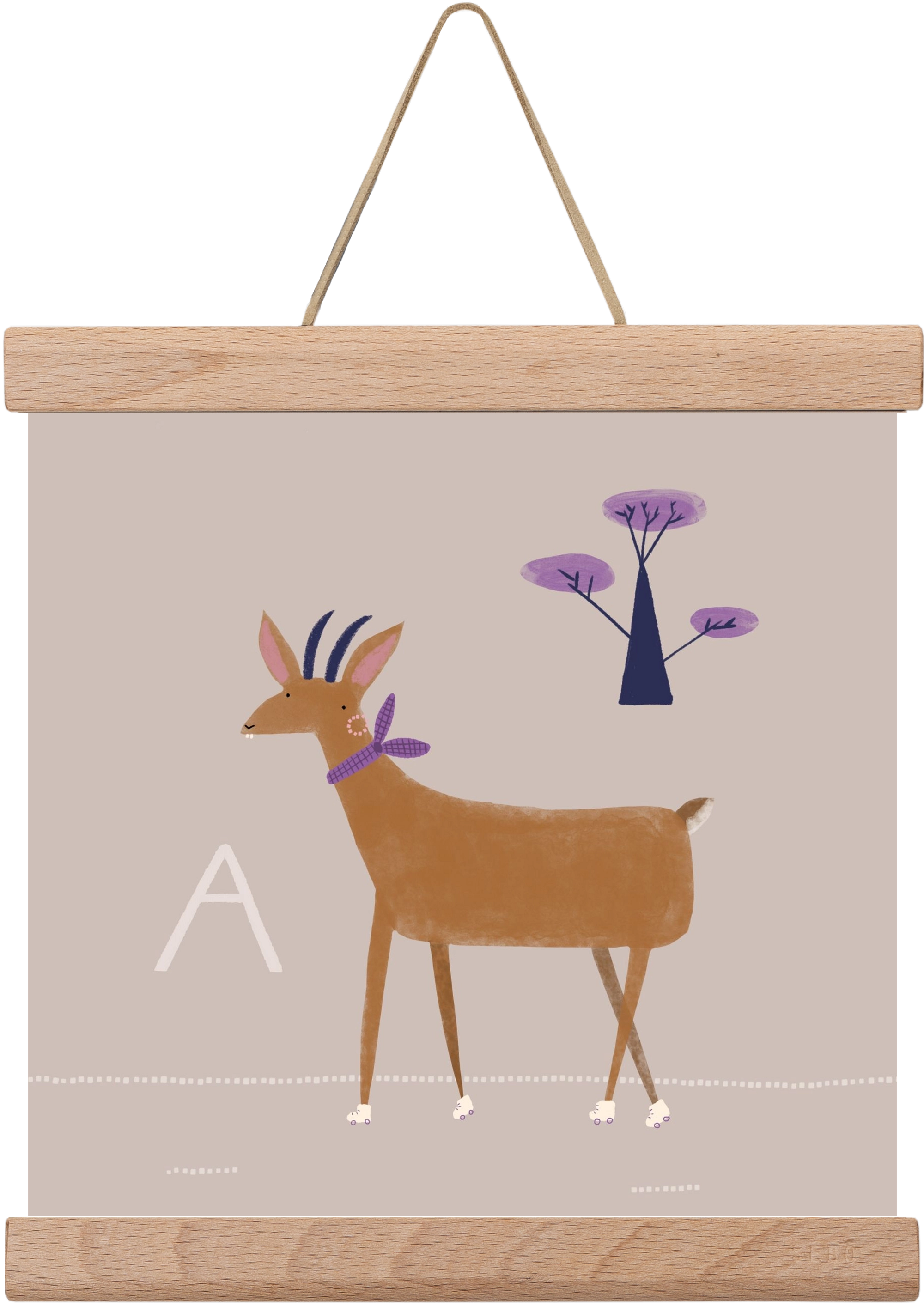 A, mint Antilop, 20x20 cm (20x20 cm), Tölgy akasztó