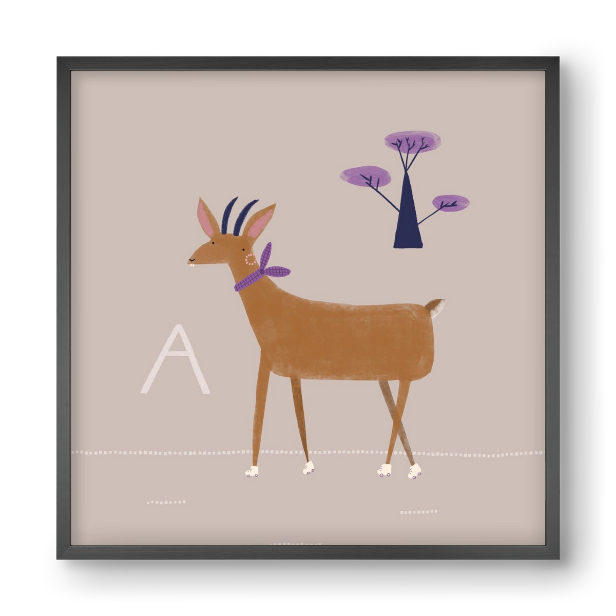 A, mint Antilop, 40x40 cm (40x40 cm), Fekete keret