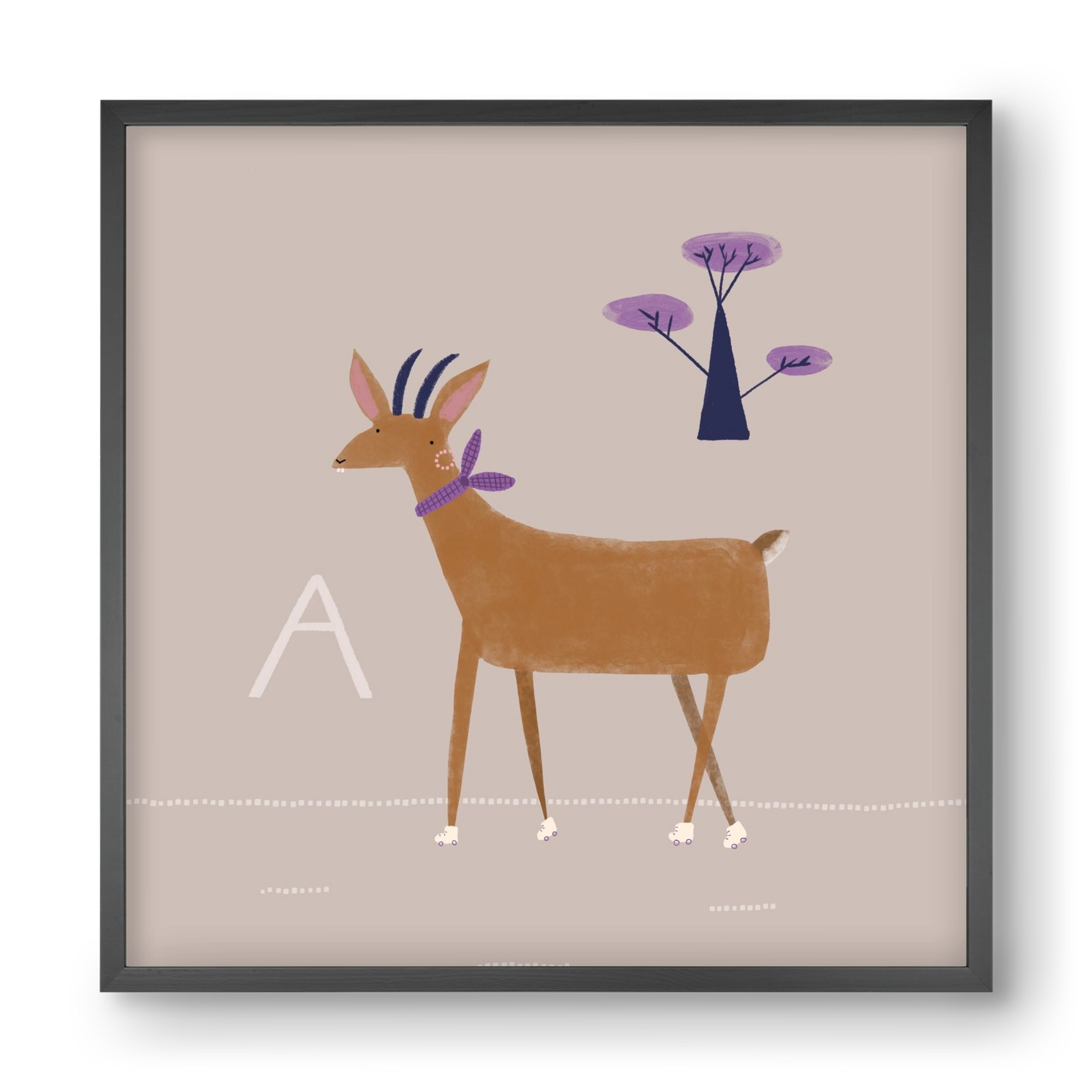 A, mint Antilop, 40x40 cm (40x40 cm), Fekete keret