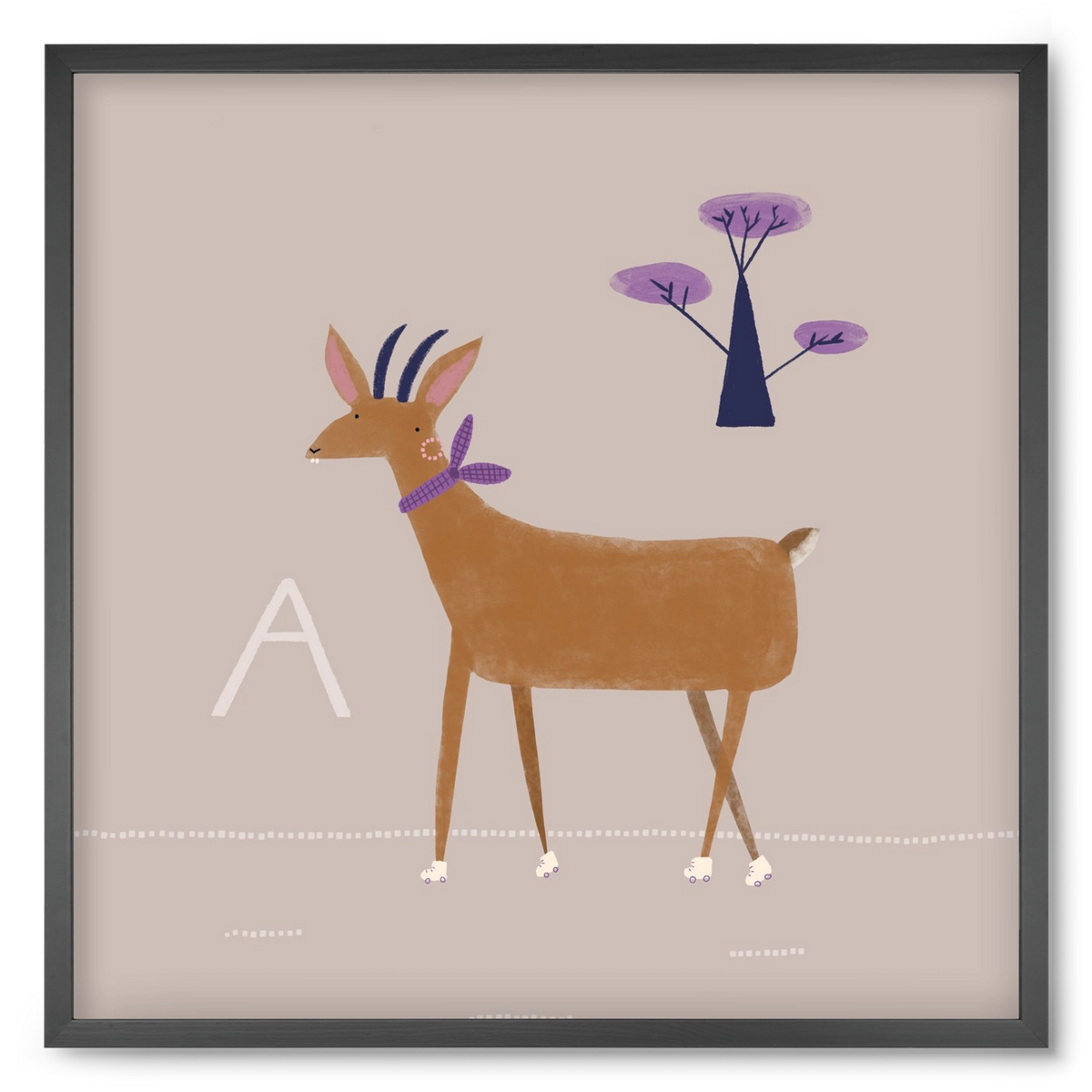 A, mint Antilop, 50x50 cm (50x50 cm), Fekete keret