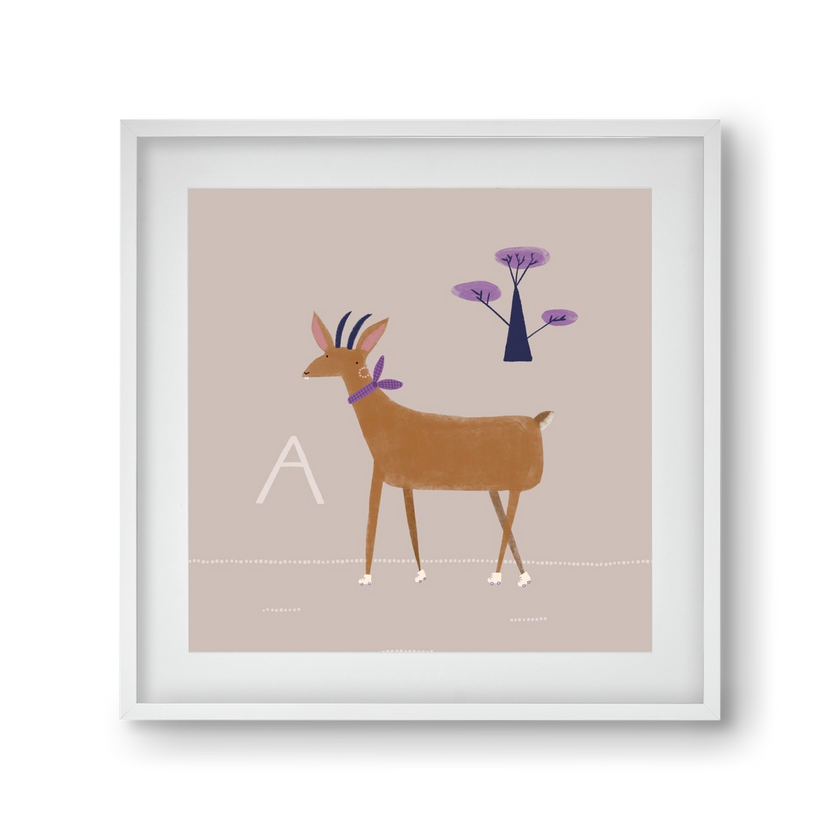 A, mint Antilop, 30x30 cm (20x20 cm), Fehér keret, paszpartuval