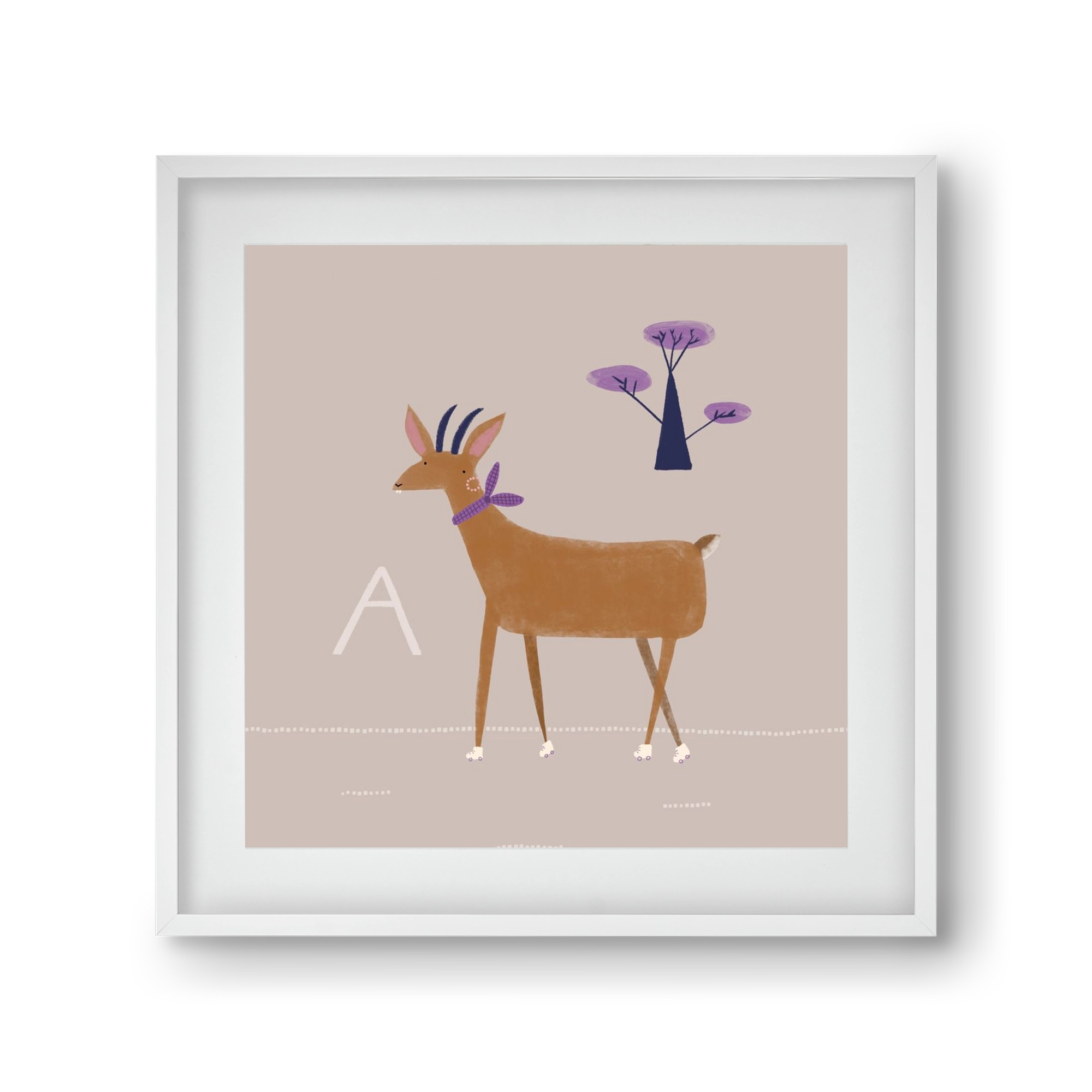 A, mint Antilop, 30x30 cm (20x20 cm), Fehér keret, paszpartuval