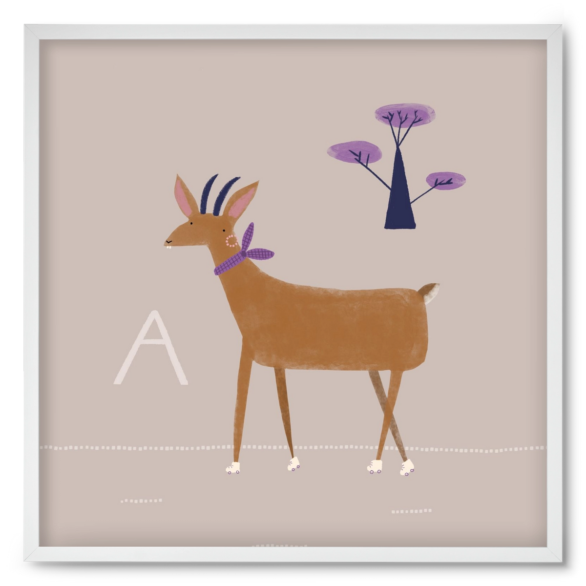 A, mint Antilop, 50x50 cm (50x50 cm), Fehér keret