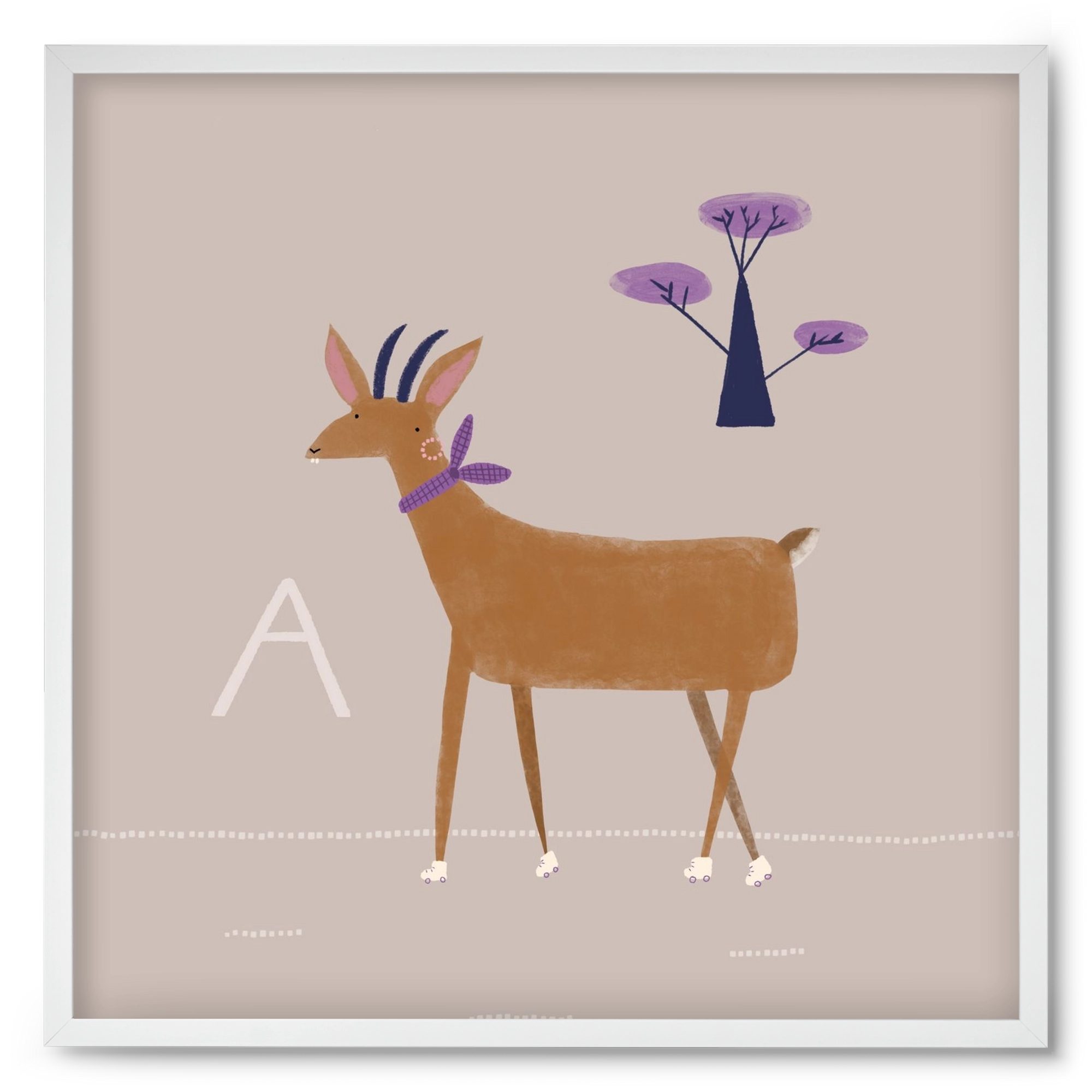 A, mint Antilop, 50x50 cm (50x50 cm), Fehér keret