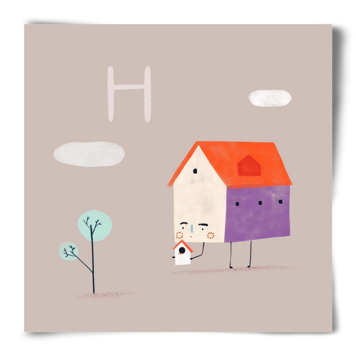 H, mint Házikó, 50x50 cm, Keret nélkül