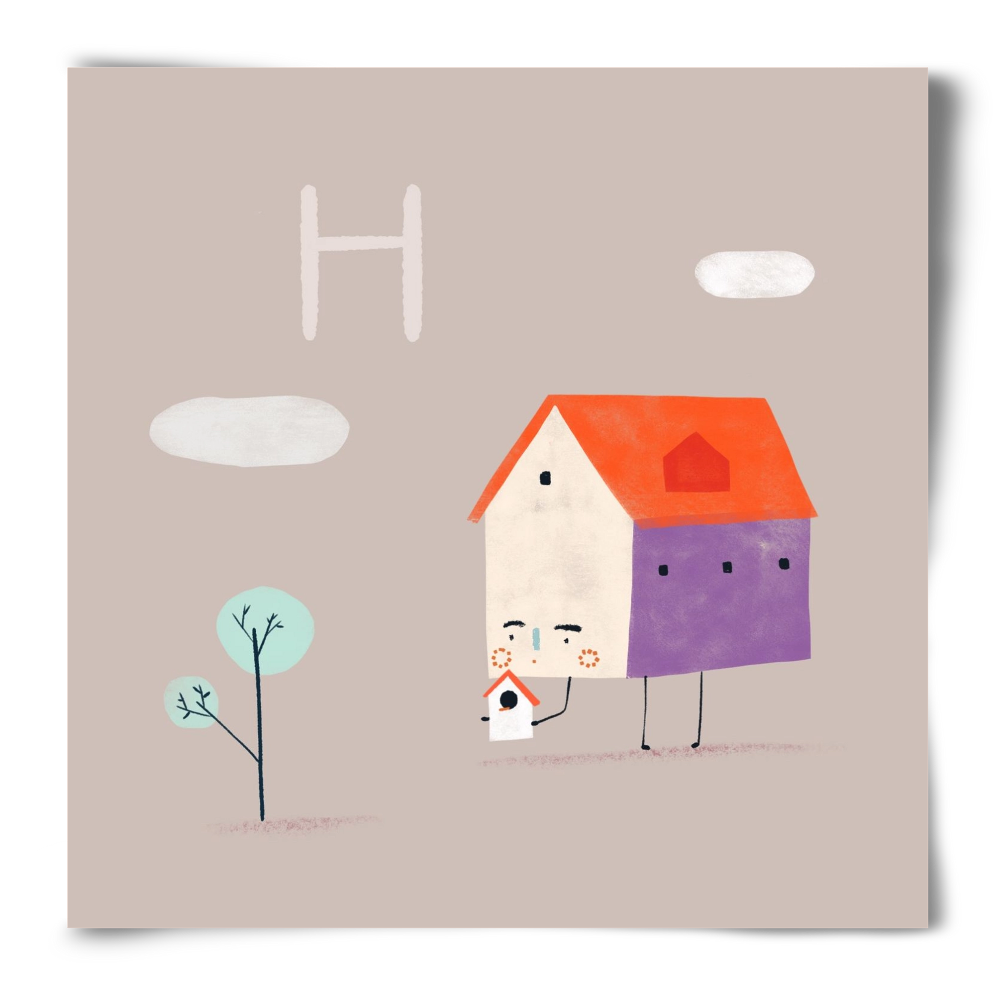 H, mint Házikó, 50x50 cm, Keret nélkül