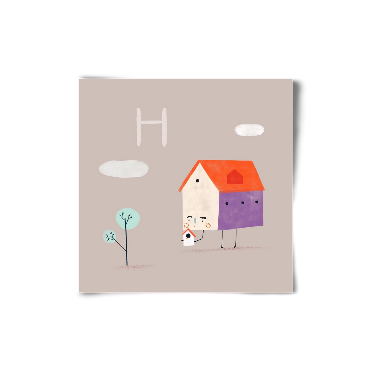 H, mint Házikó, 20x20 cm, Keret nélkül
